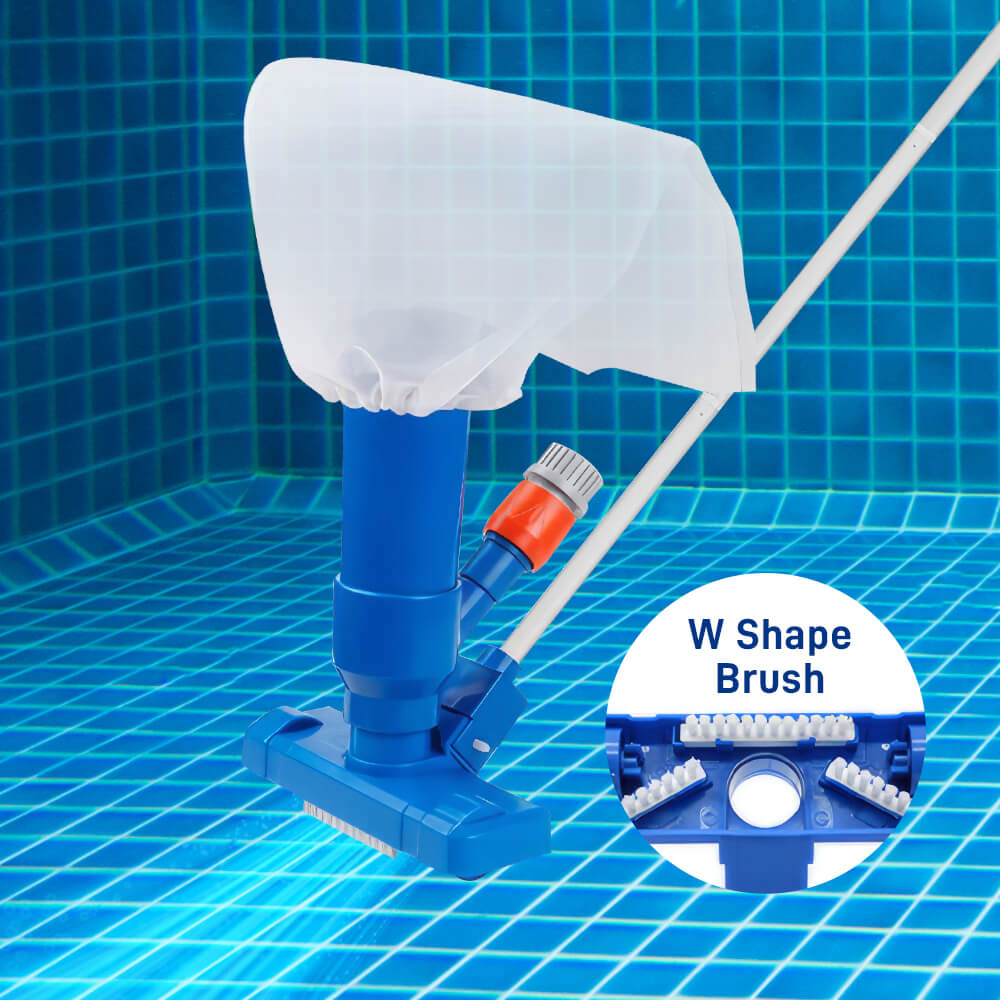 Portable Pool Vacuum Jet Cleaner with Brush and 49 Inch Pole Handheld Vacuum Head