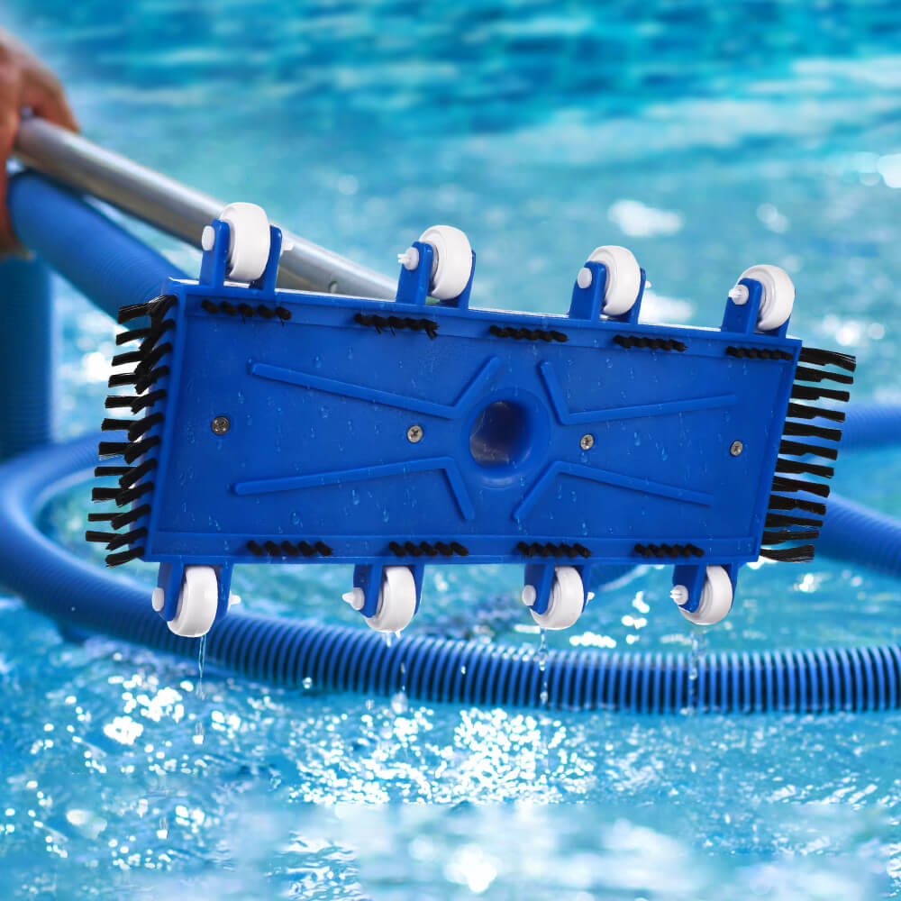 Pool Vacuum Head with Wheels Heavy Duty 14 Inch Pool Vacuum Head with Swivel Handle for Above Ground and Inground Pools