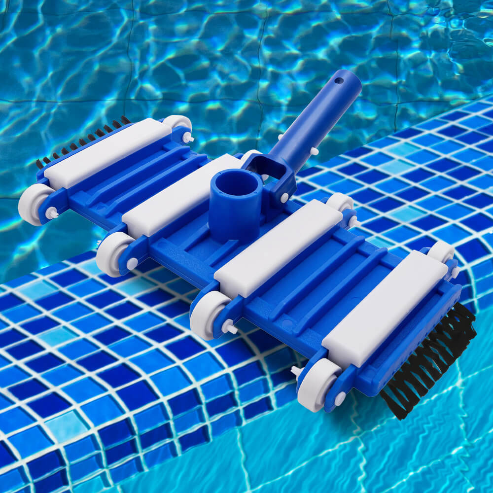 Pool Vacuum Head with Wheels Heavy Duty 14 Inch Pool Vacuum Head with Swivel Handle for Above Ground and Inground Pools