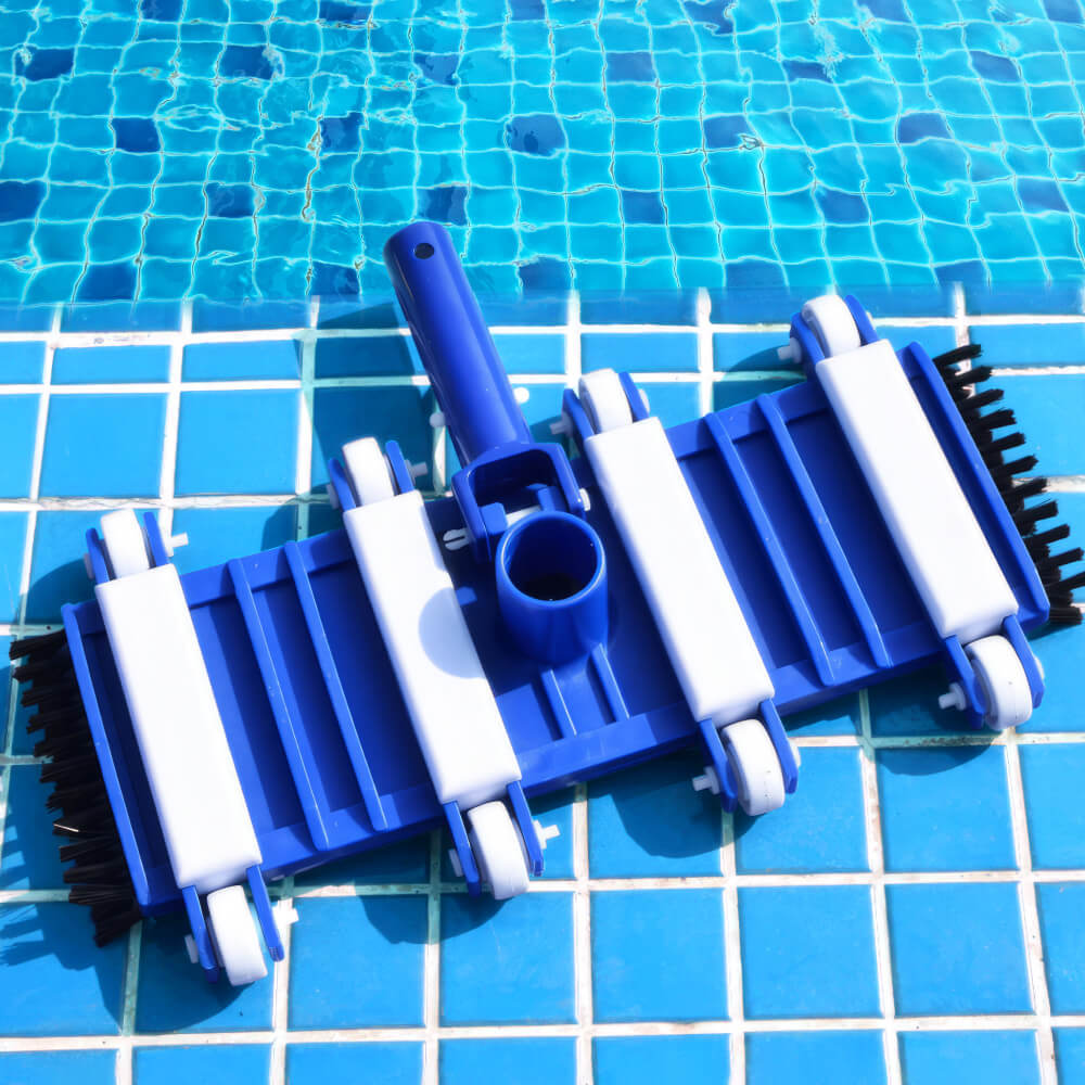 Pool Vacuum Head with Wheels Heavy Duty 14 Inch Pool Vacuum Head with Swivel Handle for Above Ground and Inground Pools