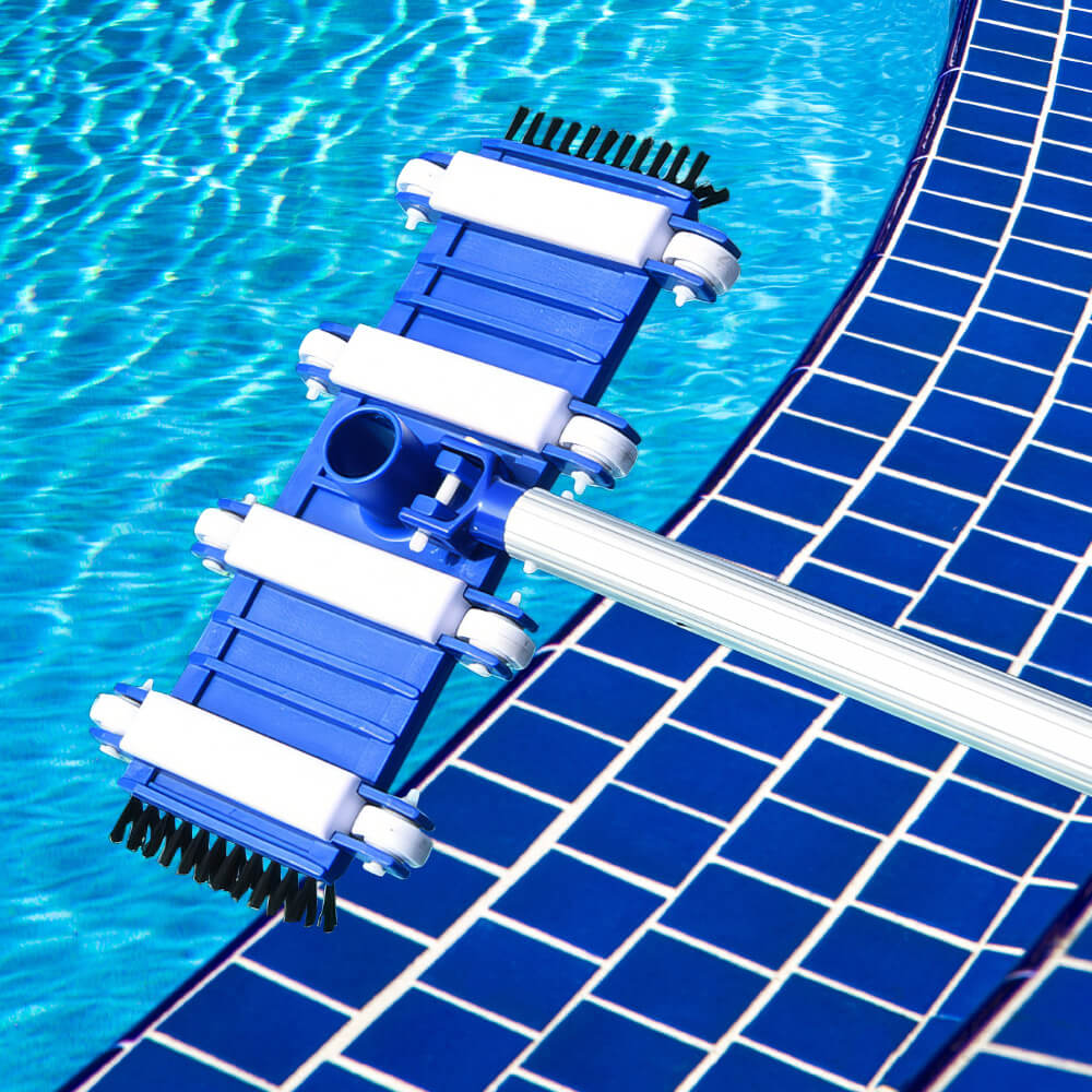 Pool Vacuum Head with Wheels Heavy Duty 14 Inch Pool Vacuum Head with Swivel Handle for Above Ground and Inground Pools