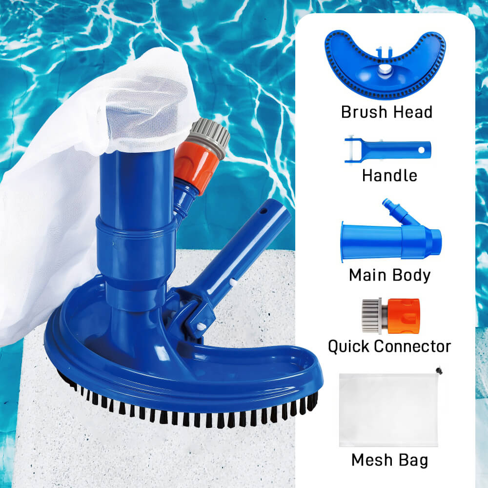 Portable Pool Vacuum Cleaner Handheld Jet Underwater Cleaner with Brush and Bag