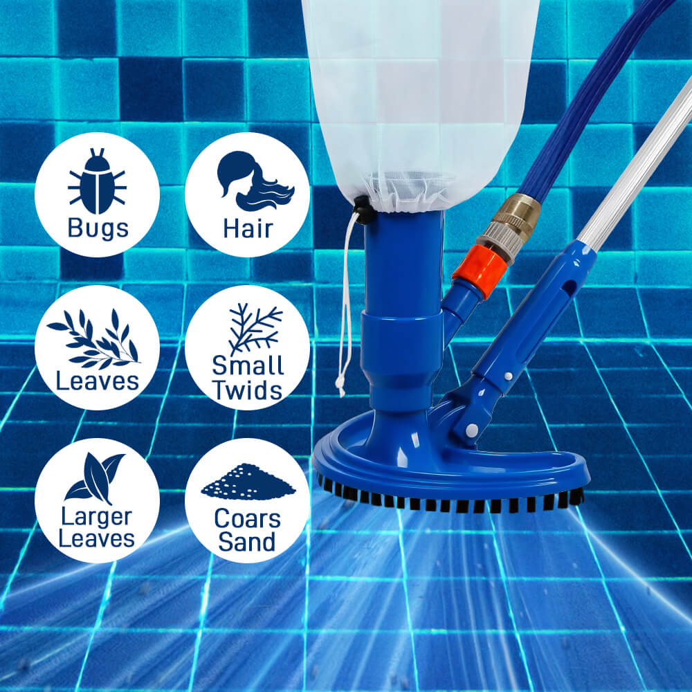 Portable Pool Vacuum Cleaner Handheld Jet Underwater Cleaner with Brush and Bag