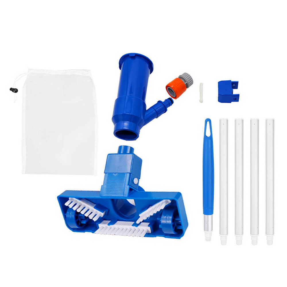 Portable Pool Vacuum Jet Cleaner with Brush and 49 Inch Pole Handheld Vacuum Head