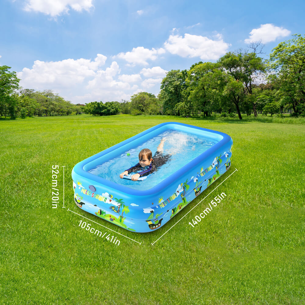 Inflatable Pool 98'' x 65'' x 23'' Full-Sized Family Pools Thickened Lounge Pool