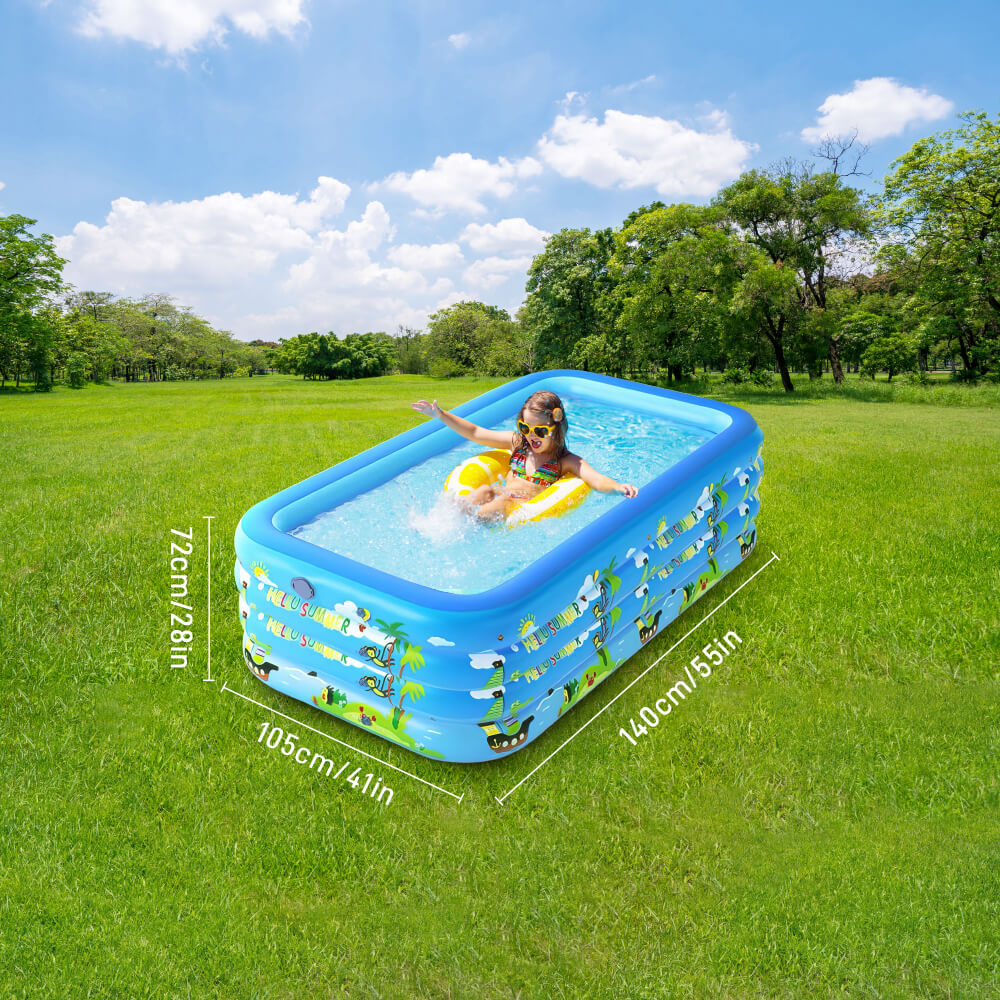 Inflatable Pool 98'' x 65'' x 23'' Full-Sized Family Pools Thickened Lounge Pool