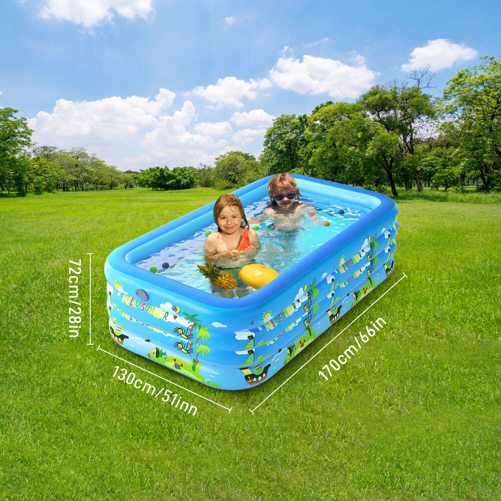 Inflatable Pool 98'' x 65'' x 23'' Full-Sized Family Pools Thickened Lounge Pool