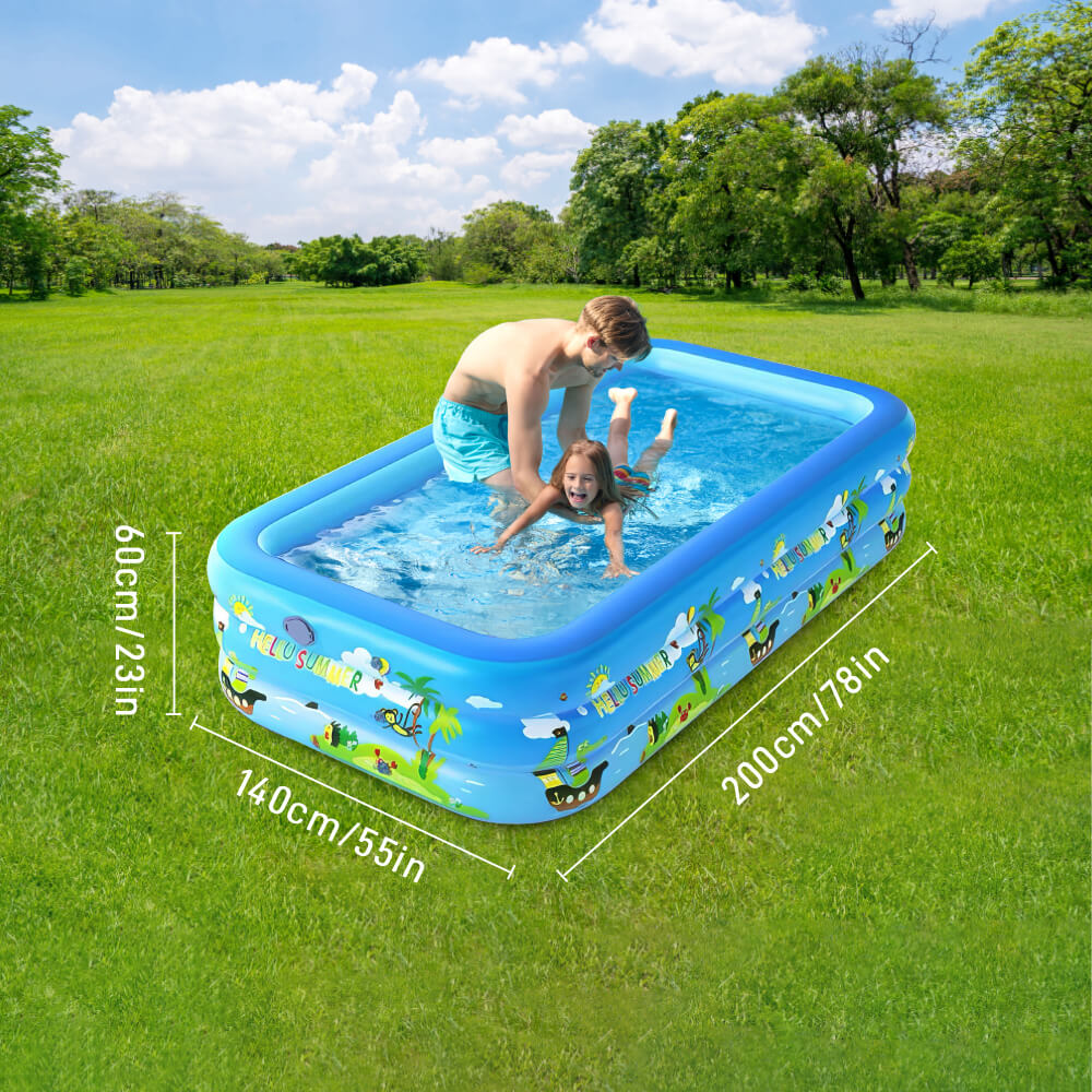 Inflatable Pool 98'' x 65'' x 23'' Full-Sized Family Pools Thickened Lounge Pool