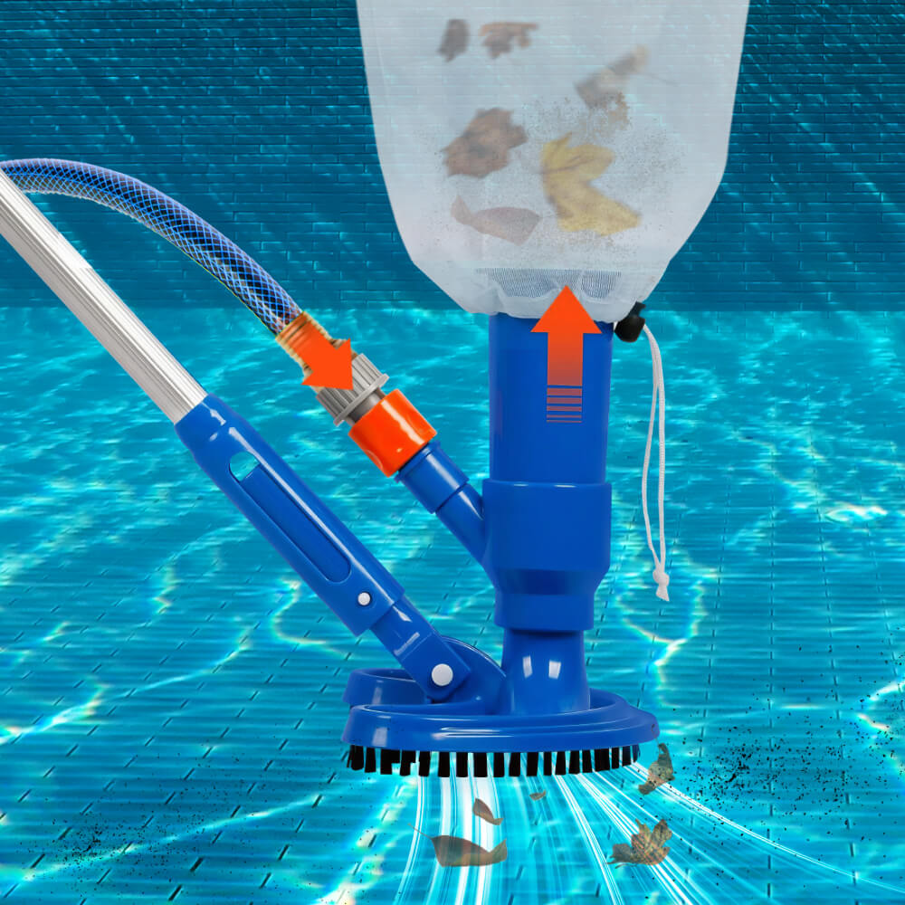 Portable Pool Vacuum Cleaner Handheld Jet Underwater Cleaner with Brush and Bag