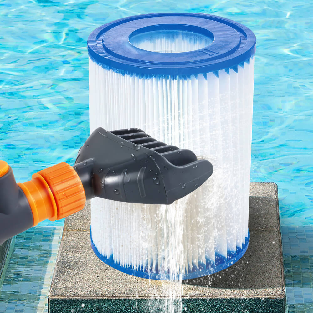 Pool Filter Cartridge Cleaner Tool with 6 Powerful Water Jets Quickly Cleans Filter Dirt