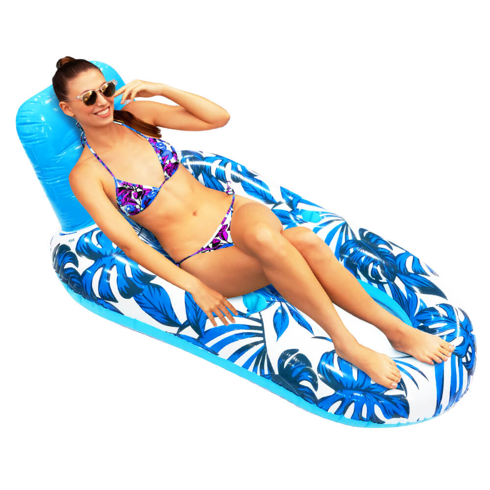 Inflatable Pool Float Adult Water Floating Lounger with Cup Holder
