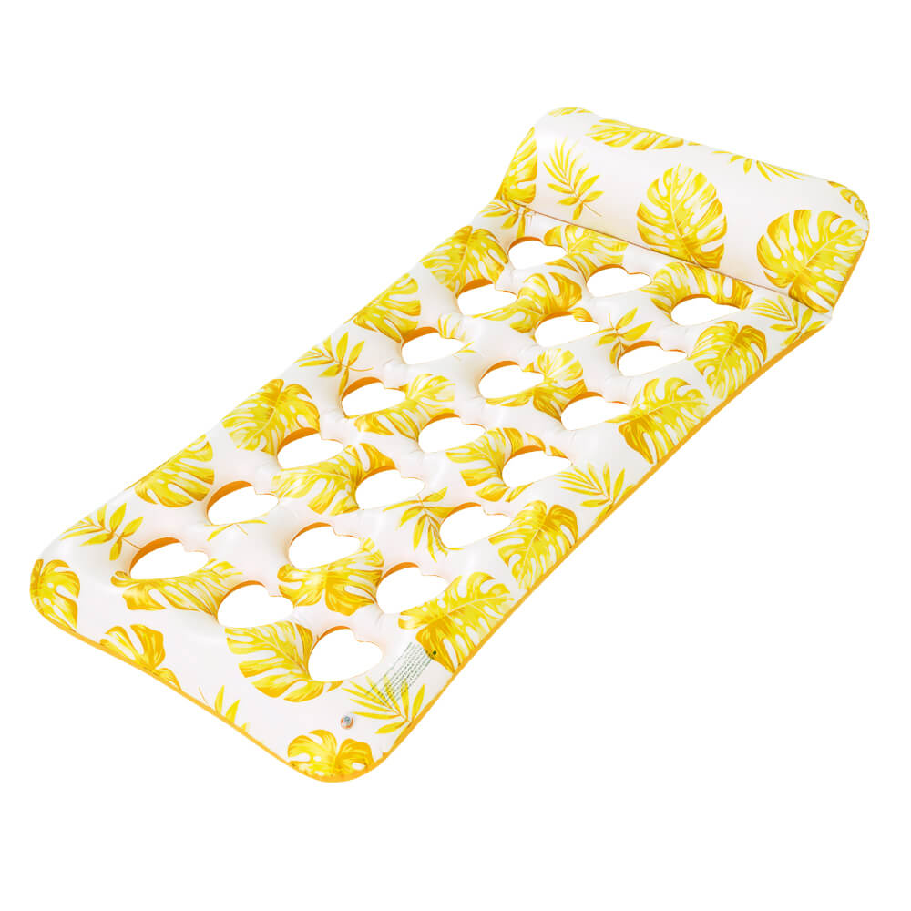 Inflatable Pool Floats Raft with Headrest for Adults Cooling Pool Float Lounger