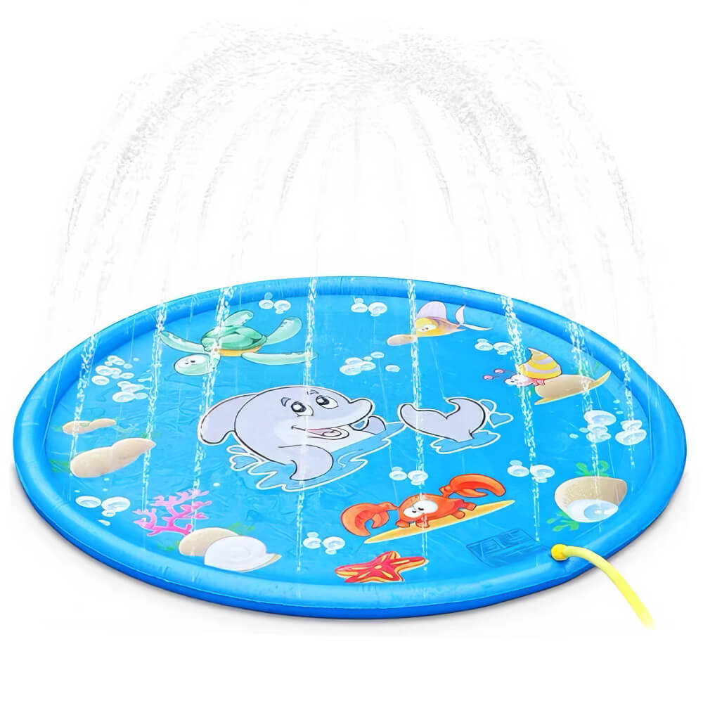 Splash Pad 39.37 inch Outdoor Inflatable Water Spray Mat for Kids & Pets