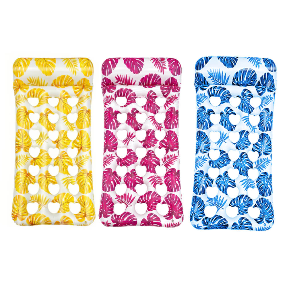 Inflatable Pool Floats Raft with Headrest for Adults Cooling Pool Float Lounger